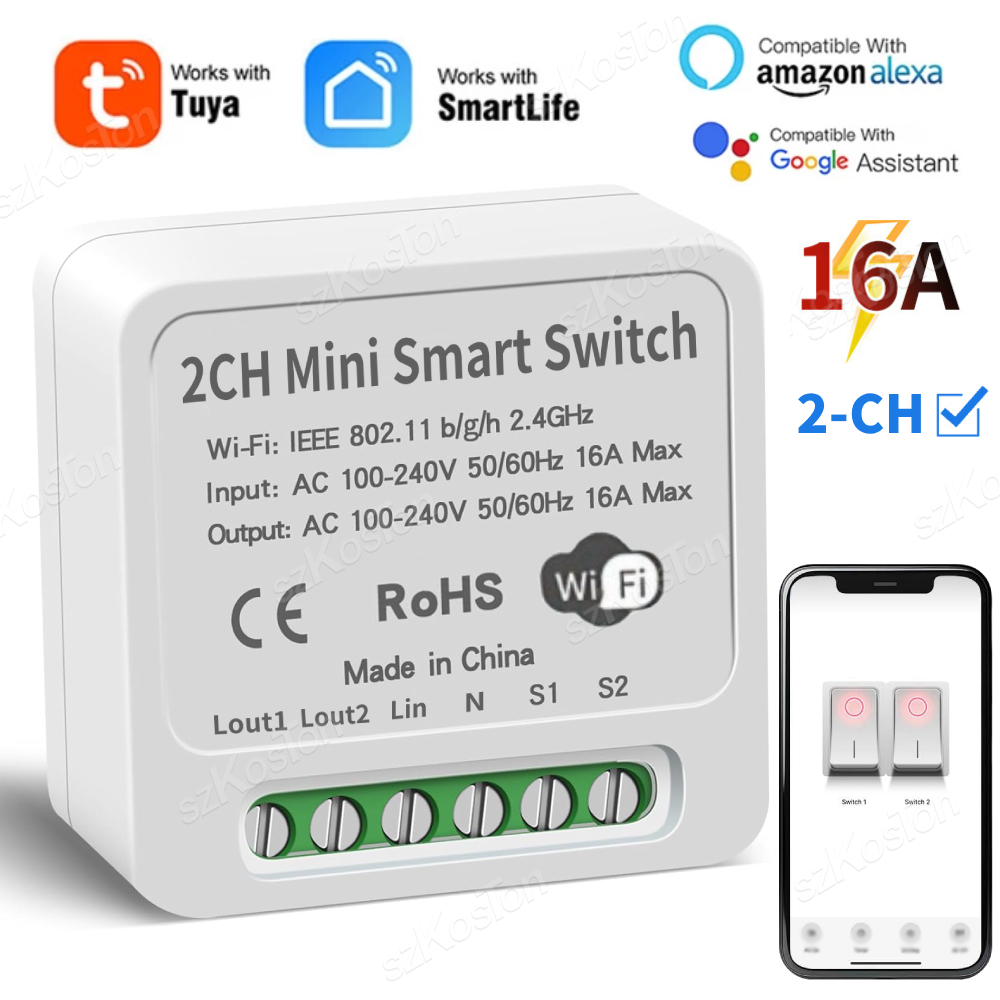 16A Tuya WiFi Smart Switch Mod - đánh giá và giá Smart Relay Tuya